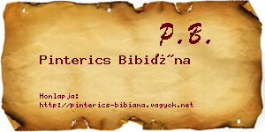 Pinterics Bibiána névjegykártya